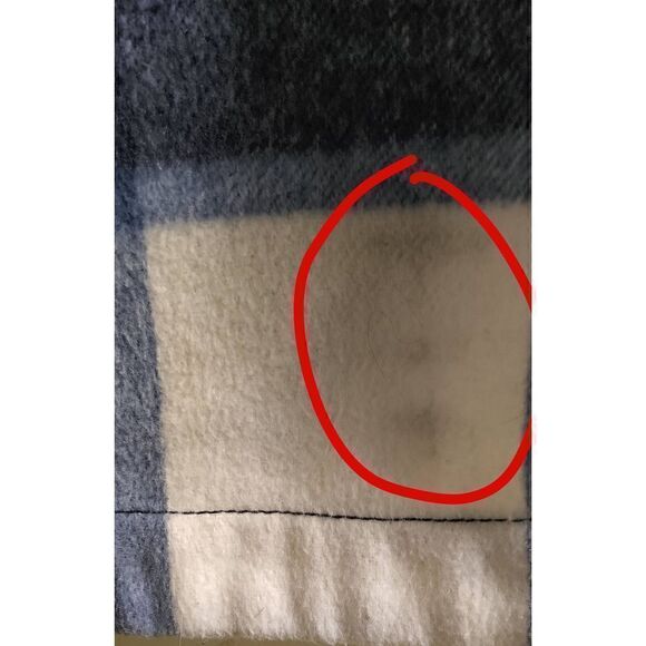 Banana Republic Womens Medium Navy Blue White Flannel Wool Blend Shacket - Picture 4 of 8